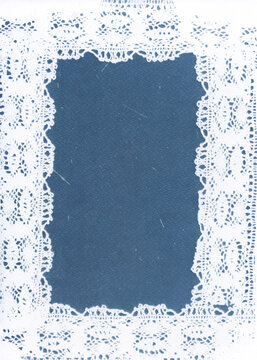 Geometric Lace Cyanotype Border