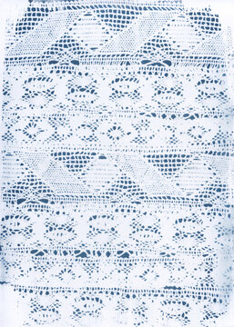 Full-Page Repetitive Lace Cyanotype