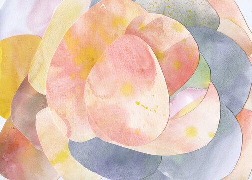 Central Layered Watercolor Cutouts