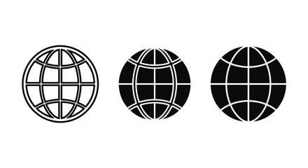 Obraz premium Minimal globe icons with grid variations