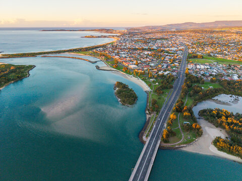 Aerial view of the New South Wales coastline.