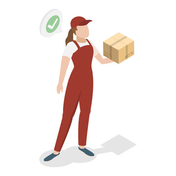 3D Isometric Flat  Illustration of Delivery Service. Item 8
