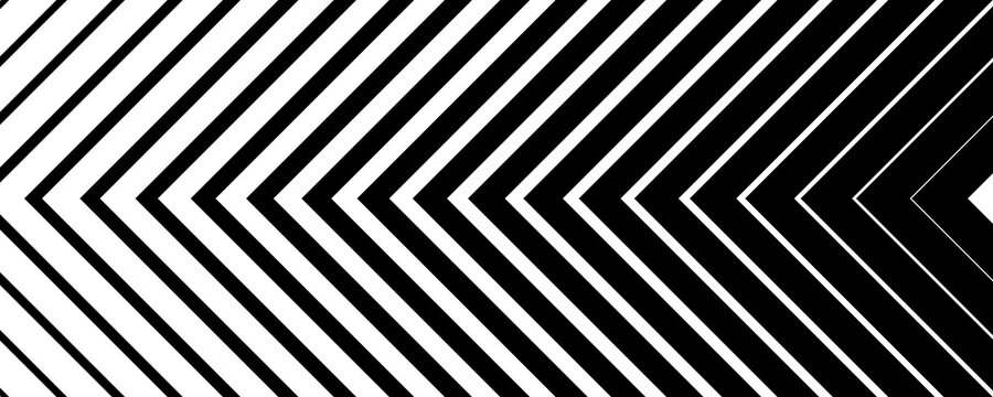 Chevron black stripe pattern on transparent background with dynamic pointing arrow vector.