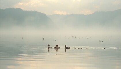 Fototapeta premium Serene Nature Background with Soft Tones, Peaceful Atmosphere and Tranquil Beauty, Mindfulness, Harmony, Relaxation and Quiet Elegance of the Natural World