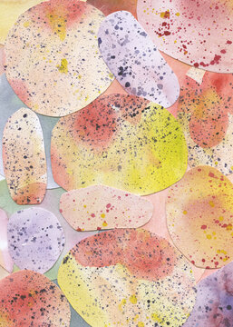 Full-Frame Speckled Watercolor Cutout Collage
