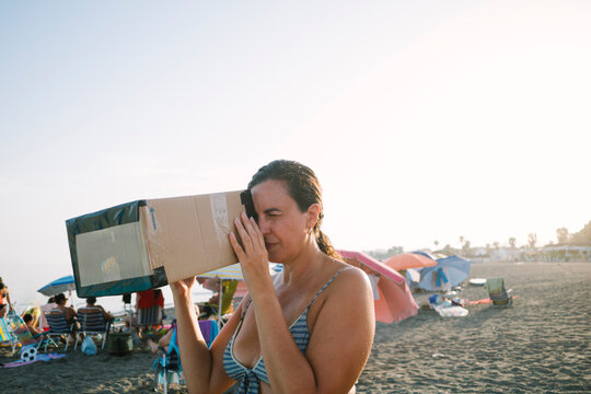 Homemade Pinhole Camera During an Eclipse