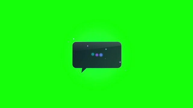 Typing Speech Bubble Animation with Green Screen Background