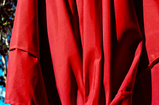 Rich Red Drapery Captured in Light