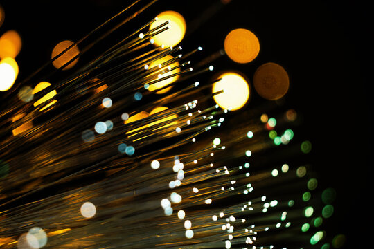 Light Reflections and Fiber Optics in Dark Setting