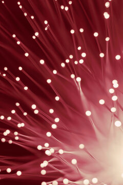 Light Fibers Glowing in Dark Space