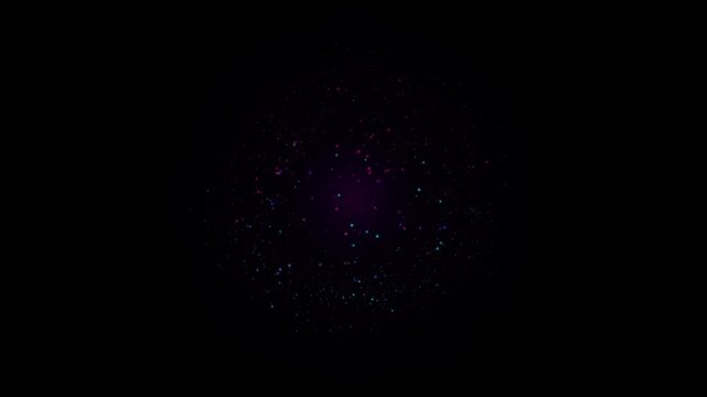Abstract dark background with glowing particles and light effects