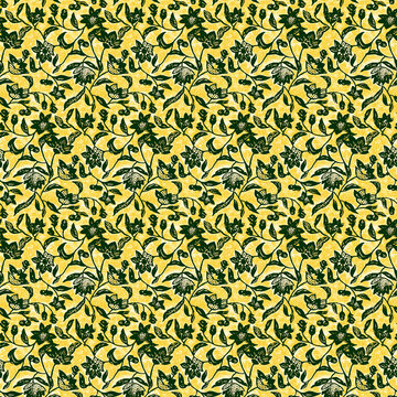 seamless floral pattern with leaves