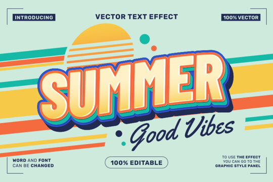 Editable Summer Cartoon Text Effect for Poster Branding and Social Media Design