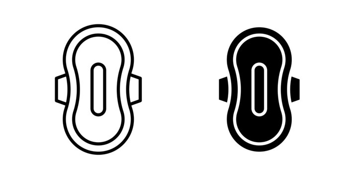 Sanitary pad icon representing menstrual hygiene, feminine care, personal hygiene, women's health products, and period care.