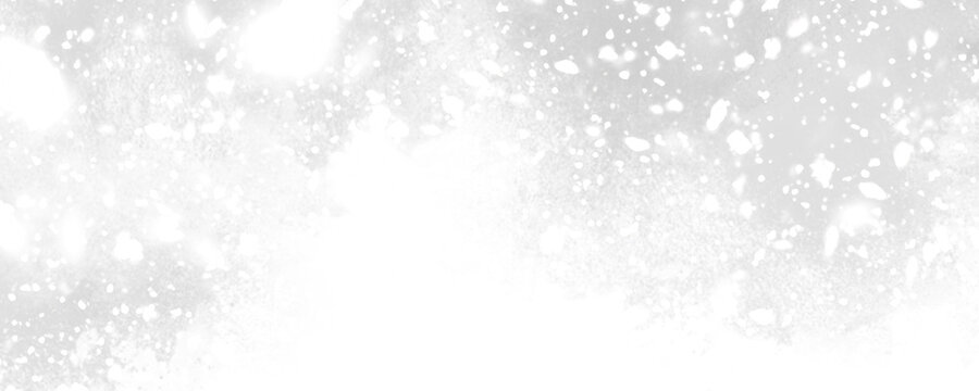Abstract white falling snow and snowflakes on transparent background for winter and christmas overlay effect. cinematic motion effect display on transparent background