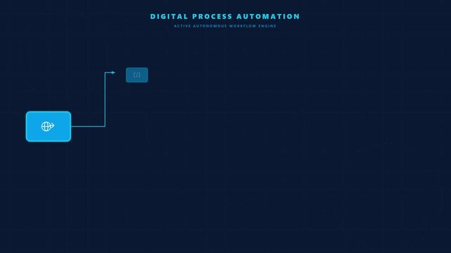 Digital Process Automation Workflow Engine Interface with Active Autonomous Robotic Icons