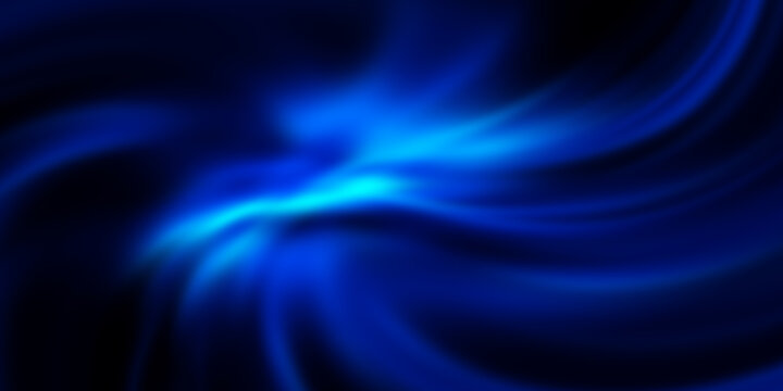 Abstract Fluid Waves in Dark Azure Shades with Cobalt and Black Undertones for Artistic Background or Design Use