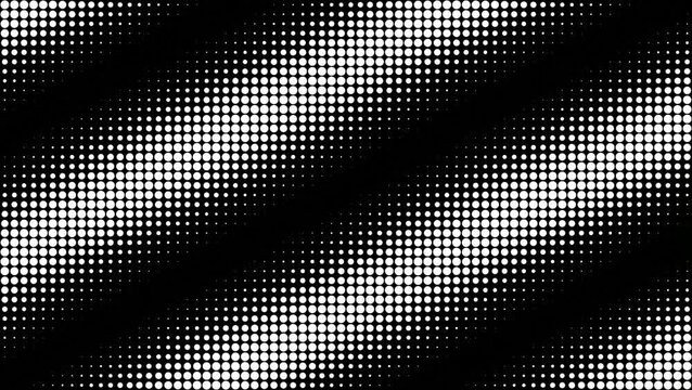 Abstract Halftone Pattern of White Circles on Black Background