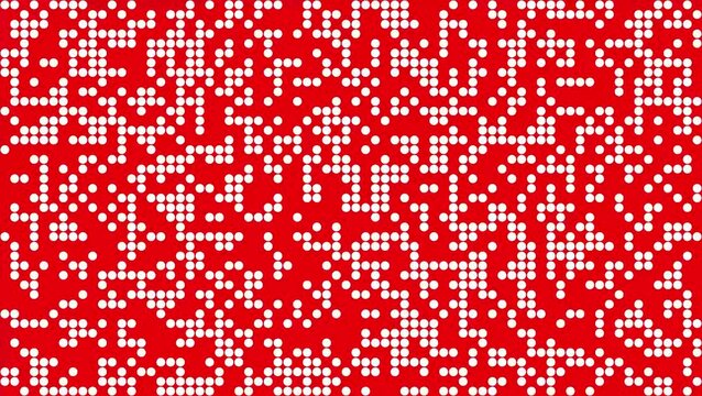 Abstract pattern of white dots on a red background