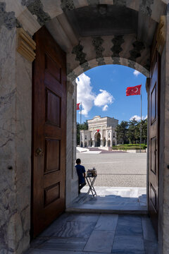 Istanbul University main gate and Beyazit Square  view from Beyazid Mosque in the Istanbul. 