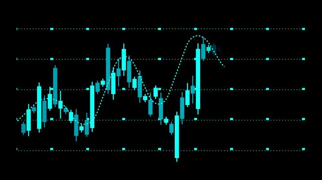 Display Bar trading graph financial stock market and investment, analytics chart with blue tones color and clean design on black background for overlay.