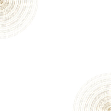 Intricate golden circular mandala grid pattern in corners on a black background isolated on a transparent background