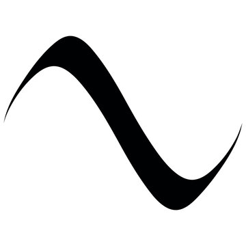 Black sinusoidal waveform curve signal oscillation periodic motion pattern