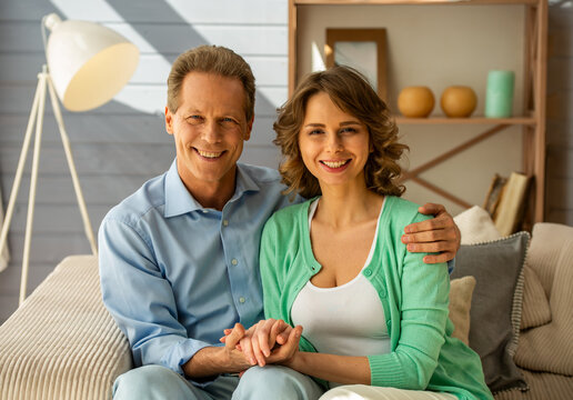 Happy Couple at Home.