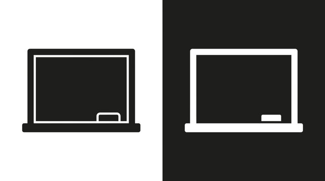 School blackboard icon vector with blackboard chalkboard education classroom teaching learning interface isolated