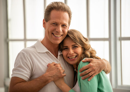 Joyful Couple Embracing.