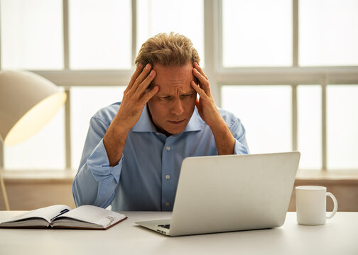 Work Stress at Laptop.