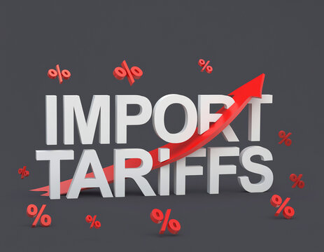 Import Tariffs Rising with Red Arrow
