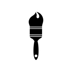 Obraz premium Black paint brush icon for art and design Vector
