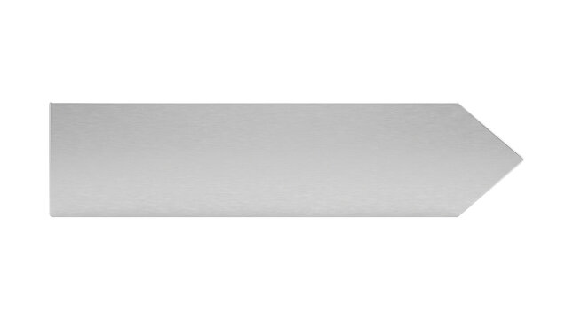 Simple grey blank arrow ribbon banner shape pointing right isolated on white background