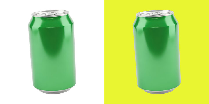 Blank green aluminum soda can 3D render