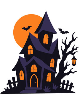 halloween background with house