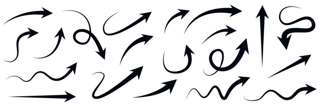 Hand-Drawn Black Arrow Set