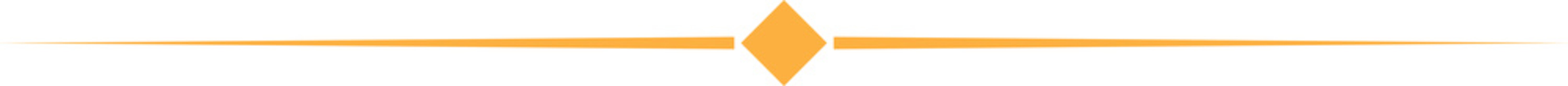 A horizontal decorative divider line with a central diamond shape, colored in soft orange, isolated on a plain white background surface