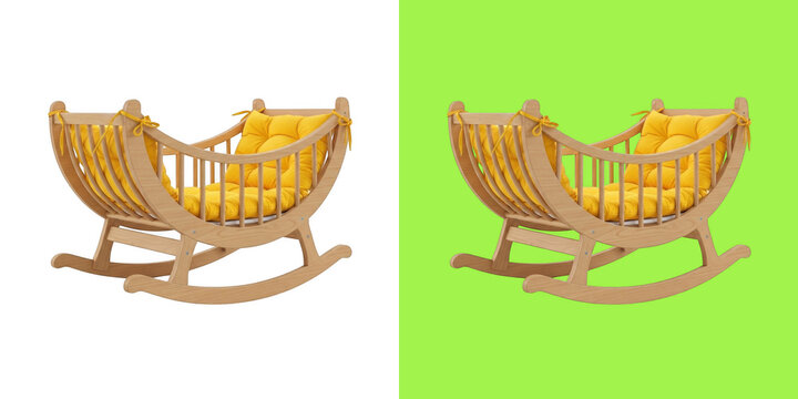 Modern wooden baby rocking cradle
