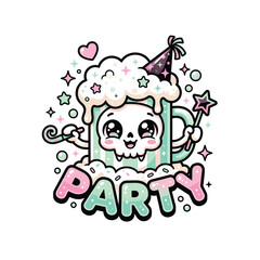 Fototapeta premium Cute Kawaii Beer Mug Character Oktoberfest Party Vector