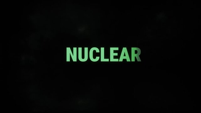Nuclear Physics Title Animation &ndash; Atomic Energy, Nuclear Reactions and Radiation Science Concept