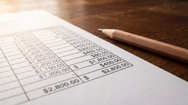 Financial Documentation, A close-up of a paystub on a rustic wooden desk, highlighting financial details