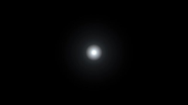 An abstract graphic animation featuring white light rays and lines expanding outwards into a large sphere and shrinking back against a solid black background.