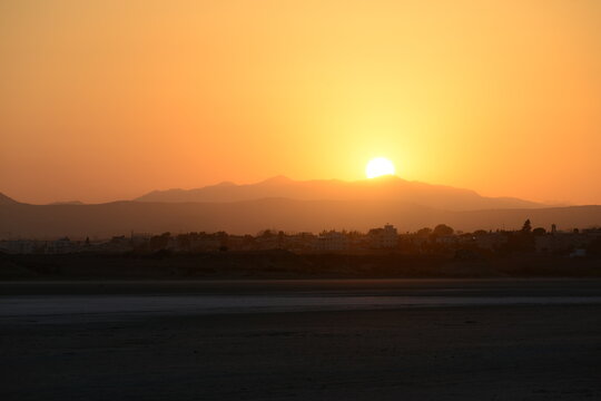 Sunset Salt Lake Larnaca Cyprus