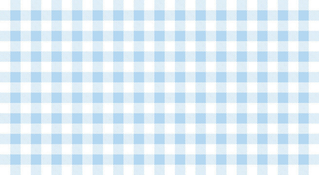 Light blue gingham pattern background. checkered kitchen fabric grid and picnic elements for modern interior and textile