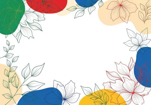 Elegant abstract monoline floral background featuring minimalist line art with botanical patterns and soft organic shapes on a clean field, minimal, line art, subtle