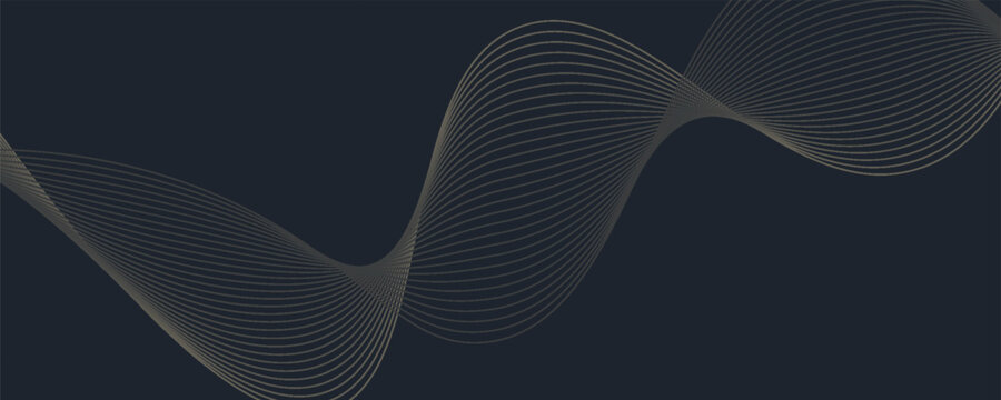 Abstract geometric vector curve lines shape in premium gold color isolated on transtransparent background. Dinamic flowing gold gradient wave pattern. Vector llustration