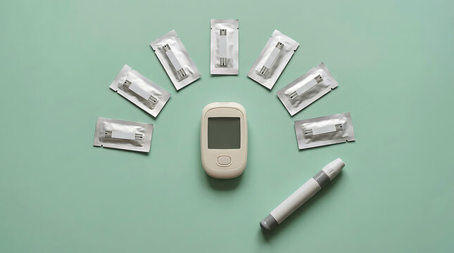 Diabetes testing kit with glucose meter and lancet for blood sugar monitoring