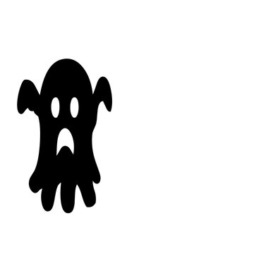 Minimalist ghost silhouette with transparent background for digital design projects