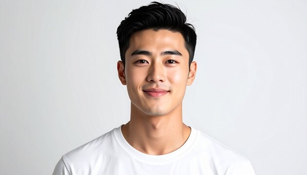 現代的で爽やかな20代男性の顔全体画像